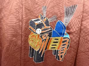 アンティーク　玩具模様紋付男児着物アンサンブル